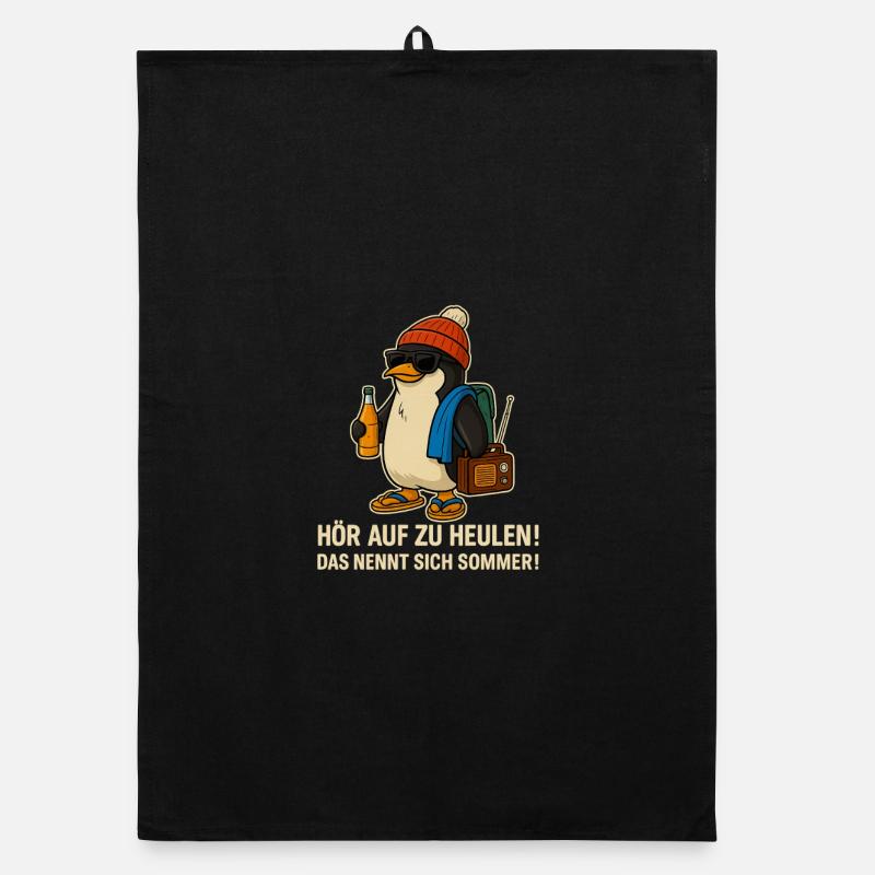 Pingouin d’été avec lunettes de soleil Torchon bio