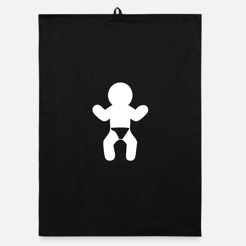 Silhouette de bébé en couche Torchon bio