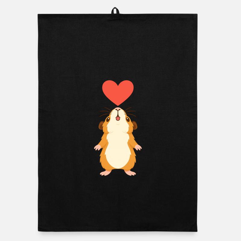 Cochon d’Inde avec cœur Torchon bio