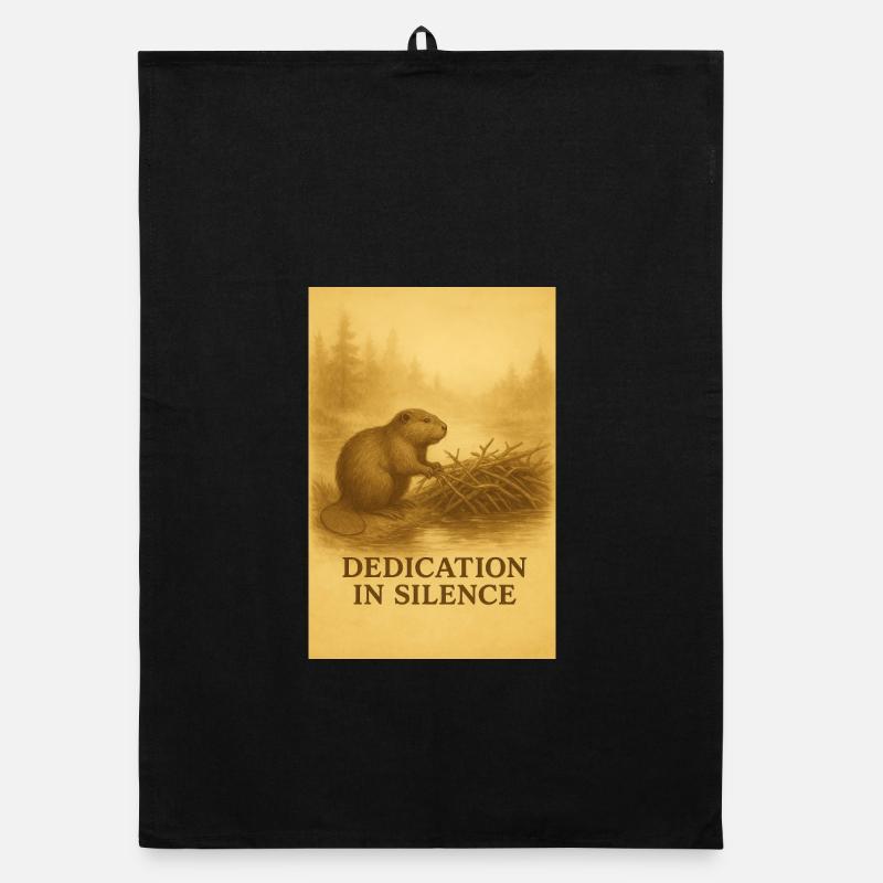 Beaver Dedication in Silence Organic dish towel