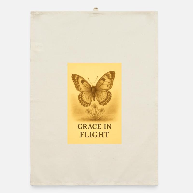Grace in Flight Butterfly Bloom Organic dish towel