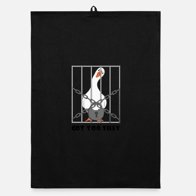 Goose – Got Too Silly - Organic dish towel - black