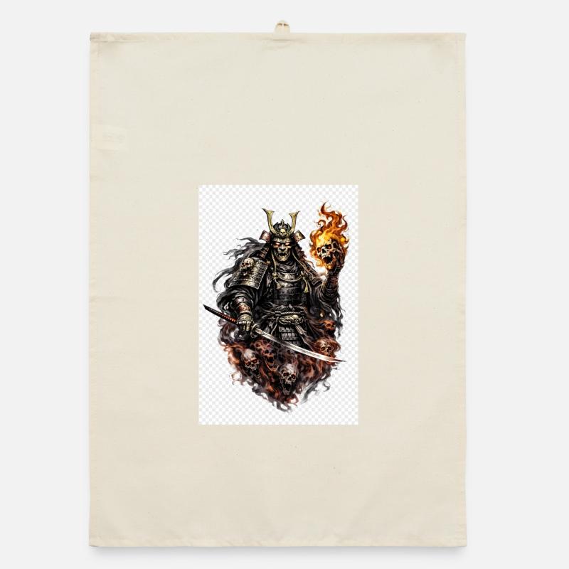 Flameskull Samurai Organic dish towel