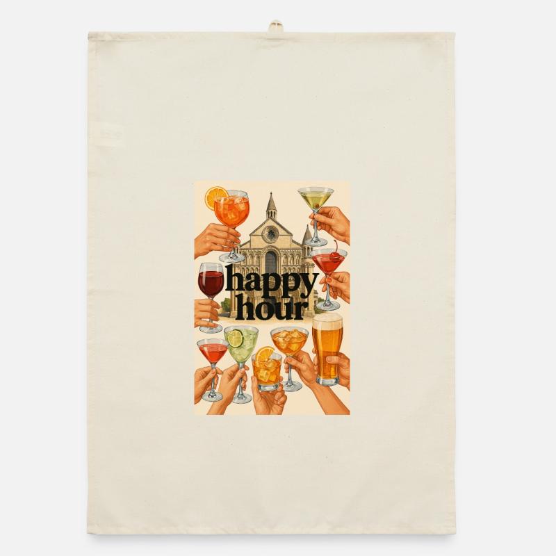 Happy_Hour_Collage Organic Geschirrtuch