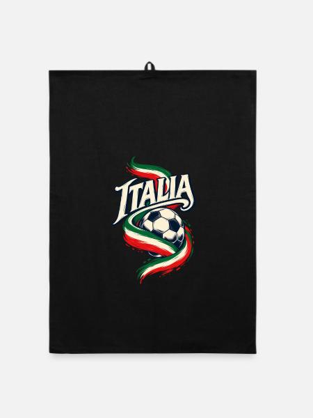 Italien Fußball - Organic Geschirrtuch - Schwarz - Vorne
