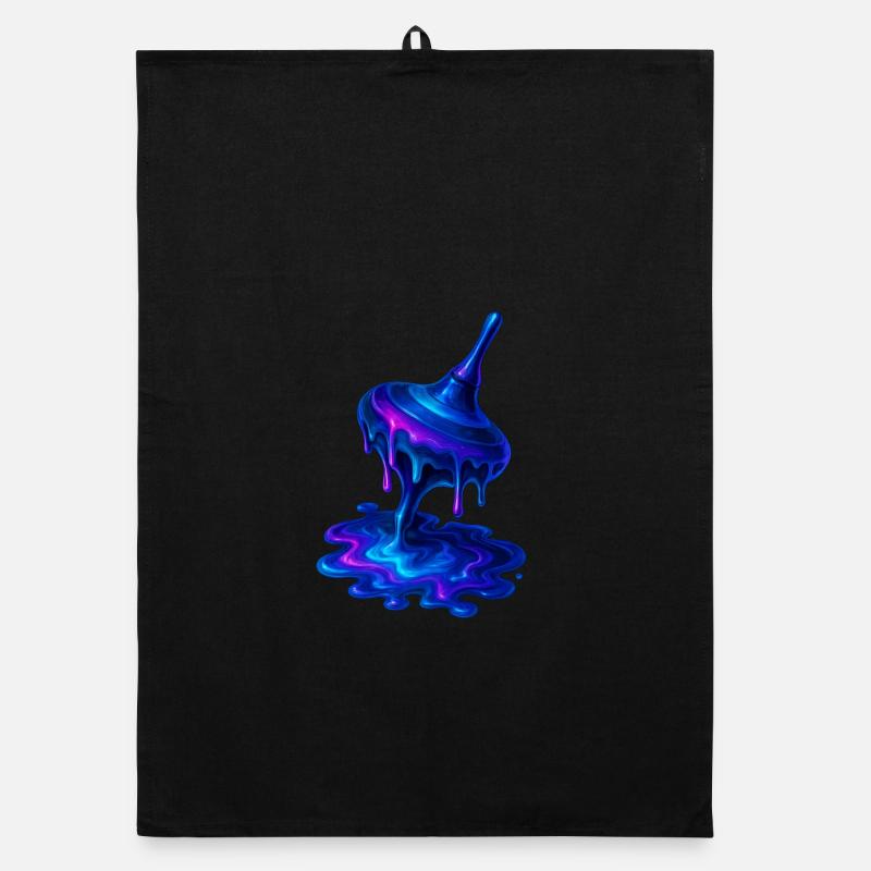 Schmelzender Kreisel Blau Lila Organic Geschirrtuch