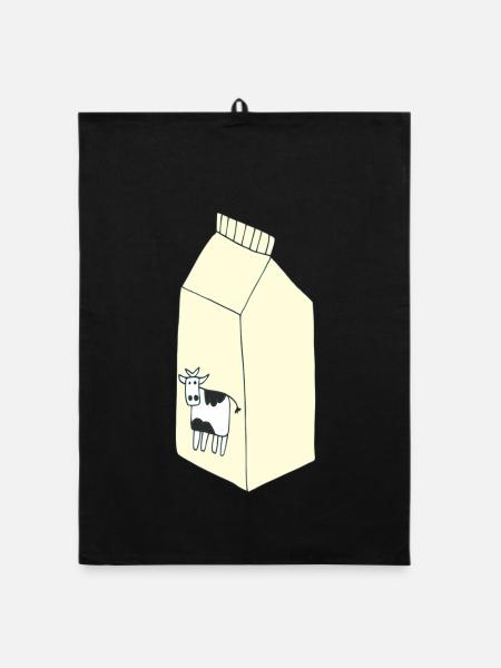 sac de lait - Torchon bio - noir - Devant
