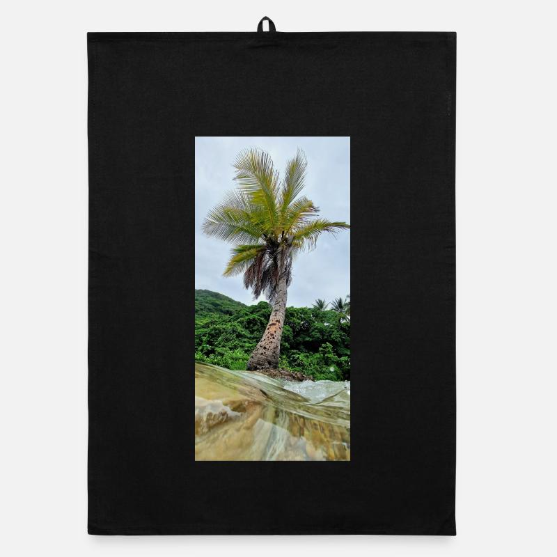 Palm Trees Turned Towards the Sky Nature Organic dish towel