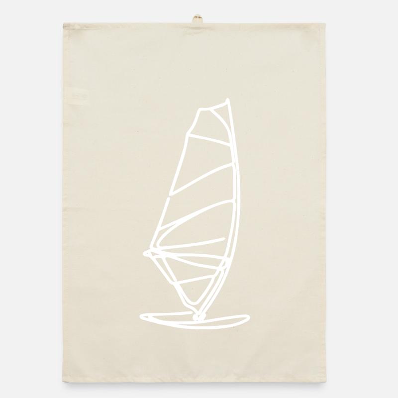 Windsurf Board Sketch Organic dish towel
