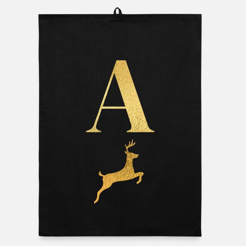 Brief an einen goldenen Hirsch - Geschenkidee Organic Geschirrtuch