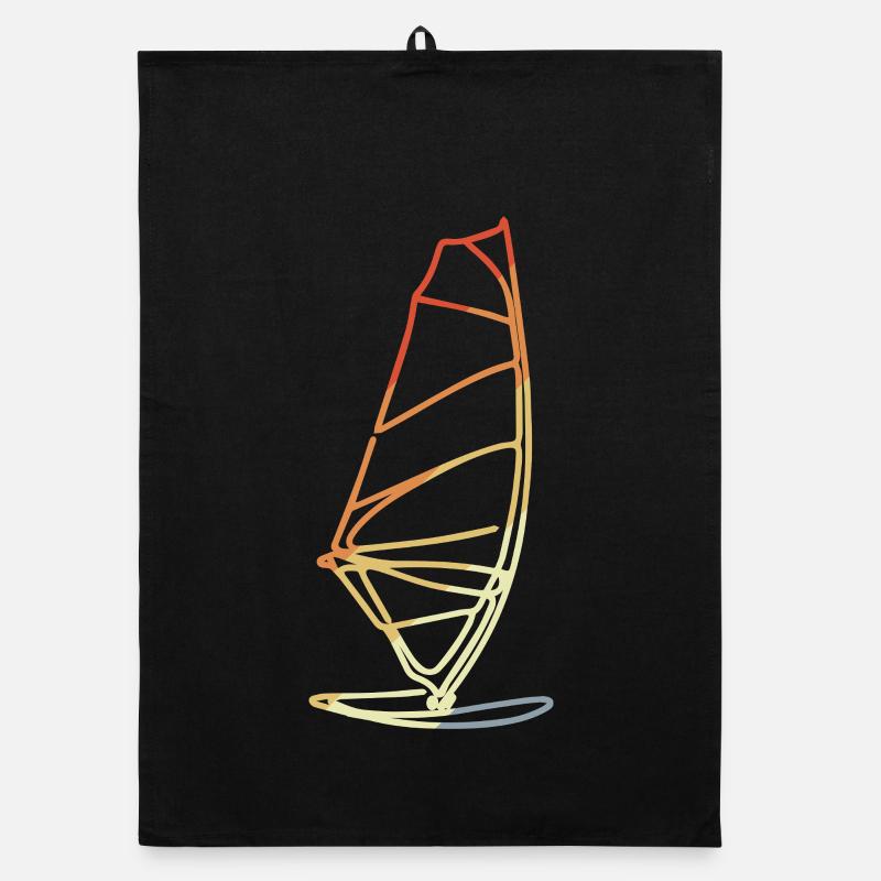Windsurfing in retro style Organic dish towel