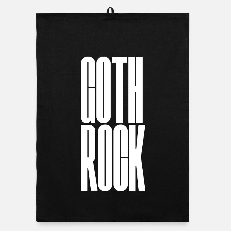 Goth Rock Vertical Typographic Art Organic dish towel