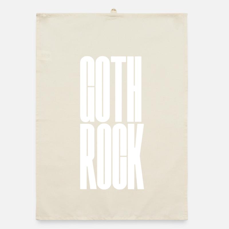 Goth Rock Vertical Typographic Art Organic dish towel
