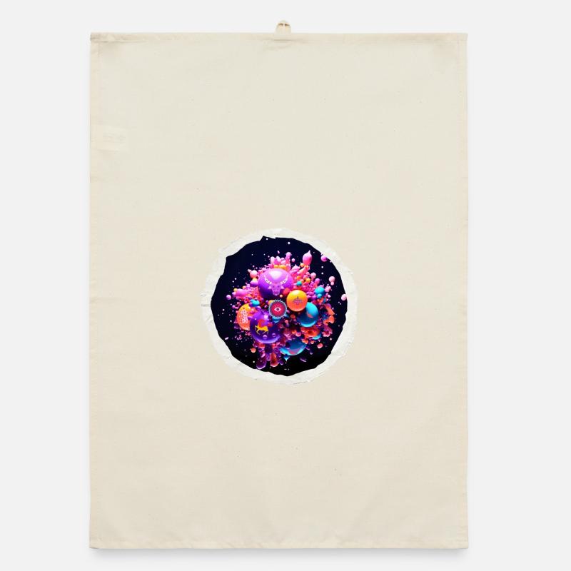Cosmic funky bubbles Organic dish towel