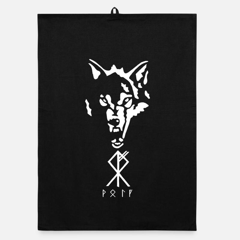 Wikinger-Rune des Wolfes Organic Geschirrtuch