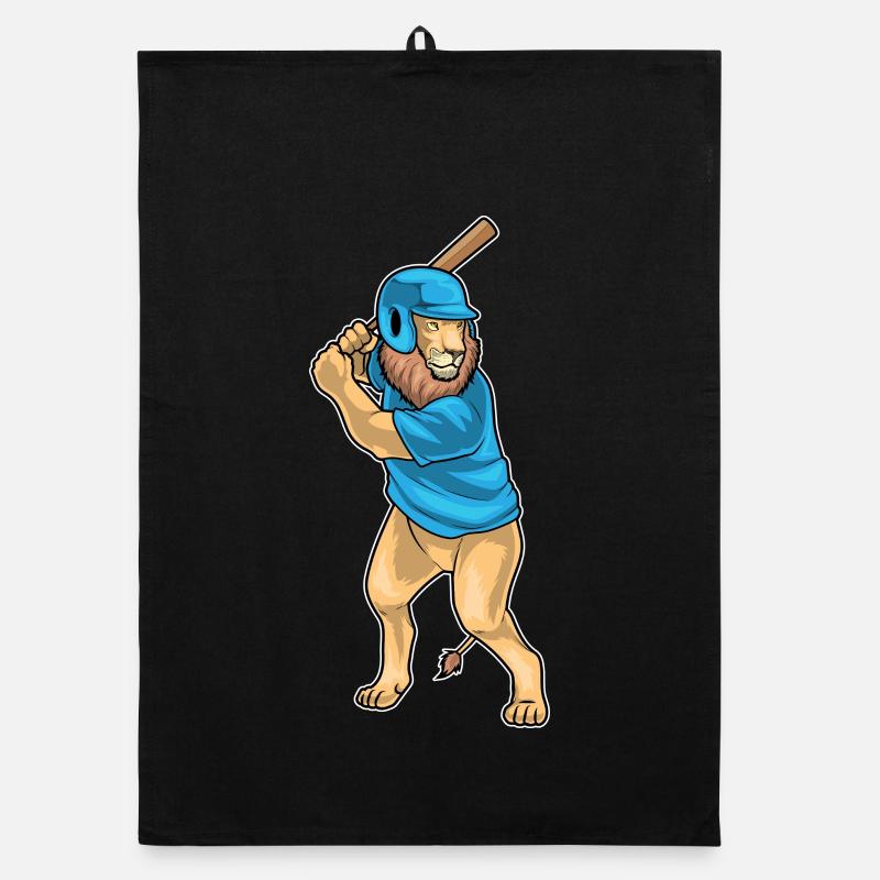 Lion Baseball Baseball Bat Organic dish towel