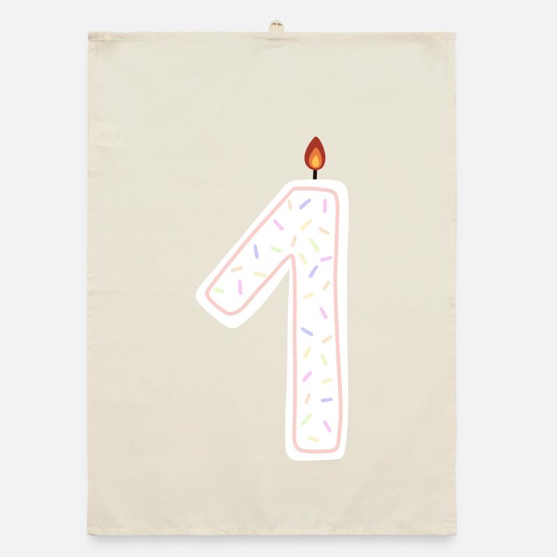 Celebration Candle with Sprinkles Design Organic dish towel