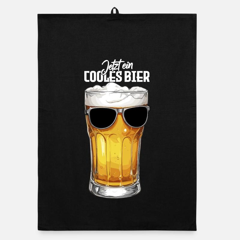 Cool beer with sunglasses for beer connoisseurs Organic dish towel