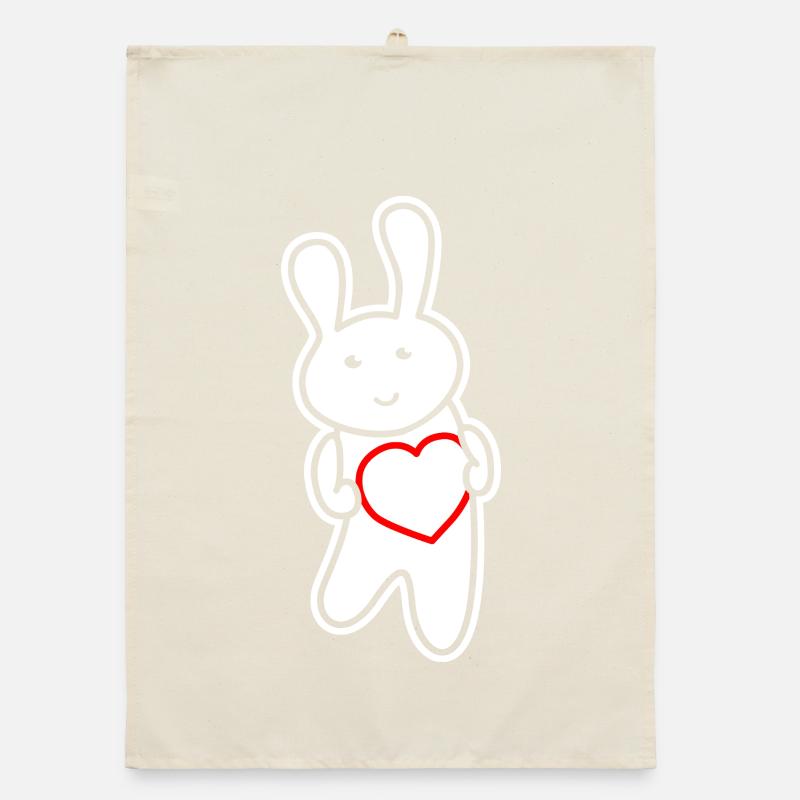 Häschen mit Herz: Liebe & Niedlichkeit Organic Geschirrtuch