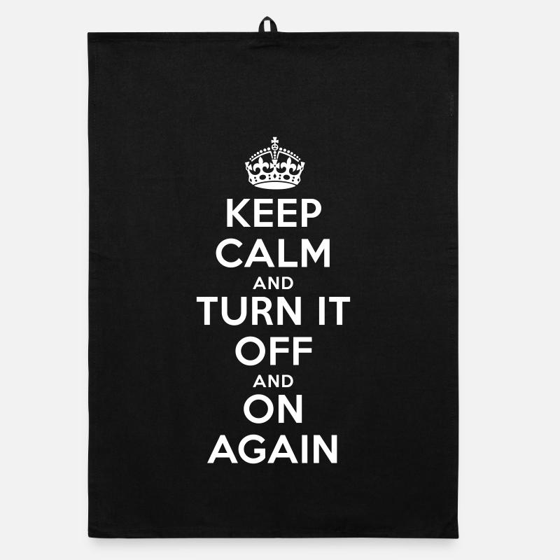 Keep Calm – Turn it Off Nerd Admin Design - Organic Geschirrtuch - Schwarz
