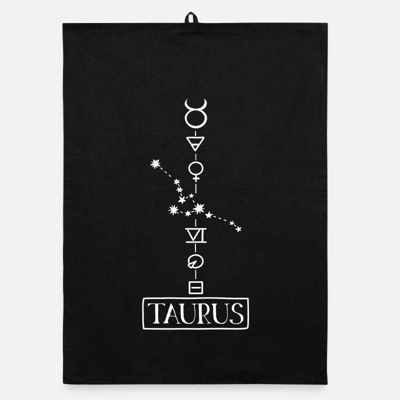 Taurus - Stier Sternzeichen - weiss Organic Geschirrtuch