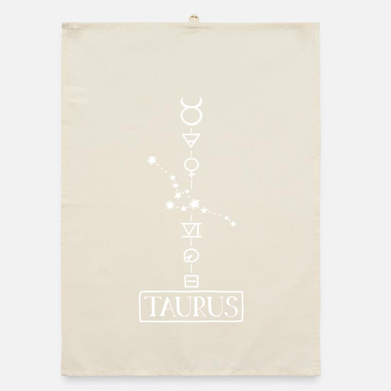 Taurus - Stier Sternzeichen - weiss Organic Geschirrtuch