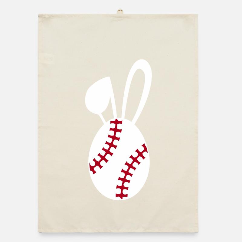 Baseball-Haschen-Emblem Organic Geschirrtuch