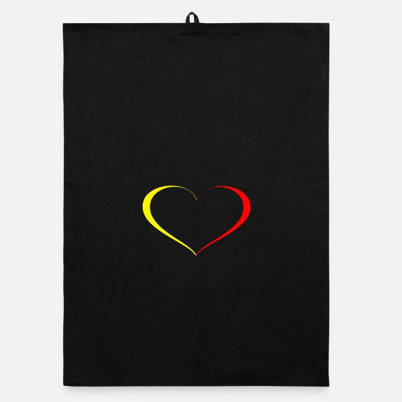 Heart Yellow Red Organic dish towel