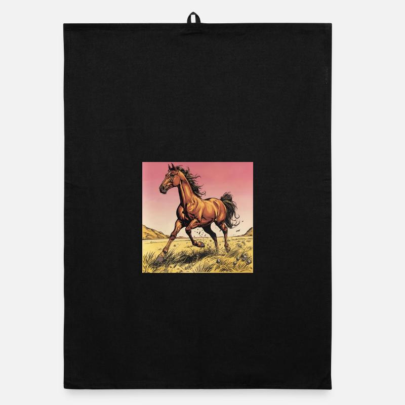 Dynamic wild horse print Organic dish towel