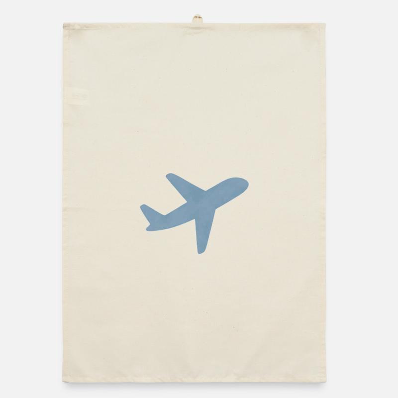 Blue Minimalist Airplane Organic dish towel
