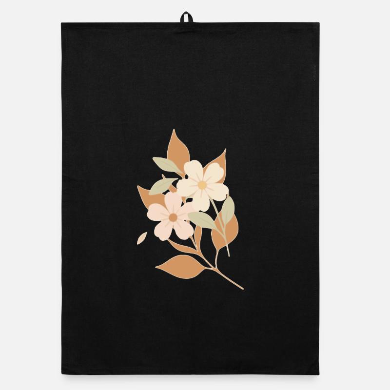 Fleurs dessinées Torchon bio