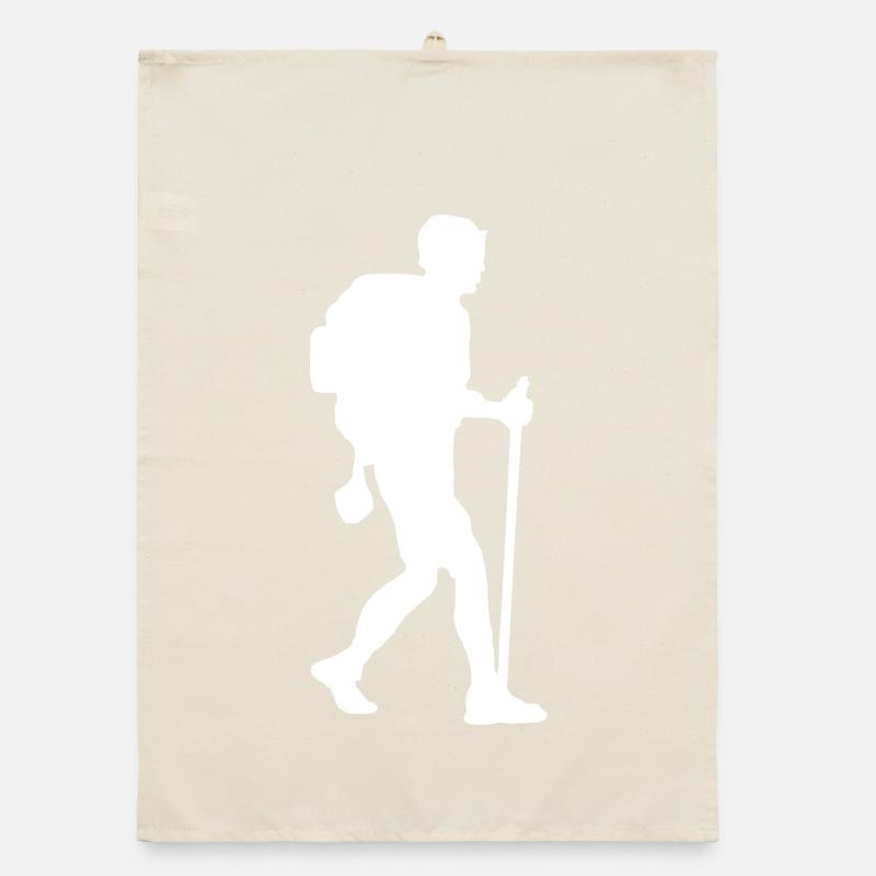Hiker backpacker white Organic dish towel