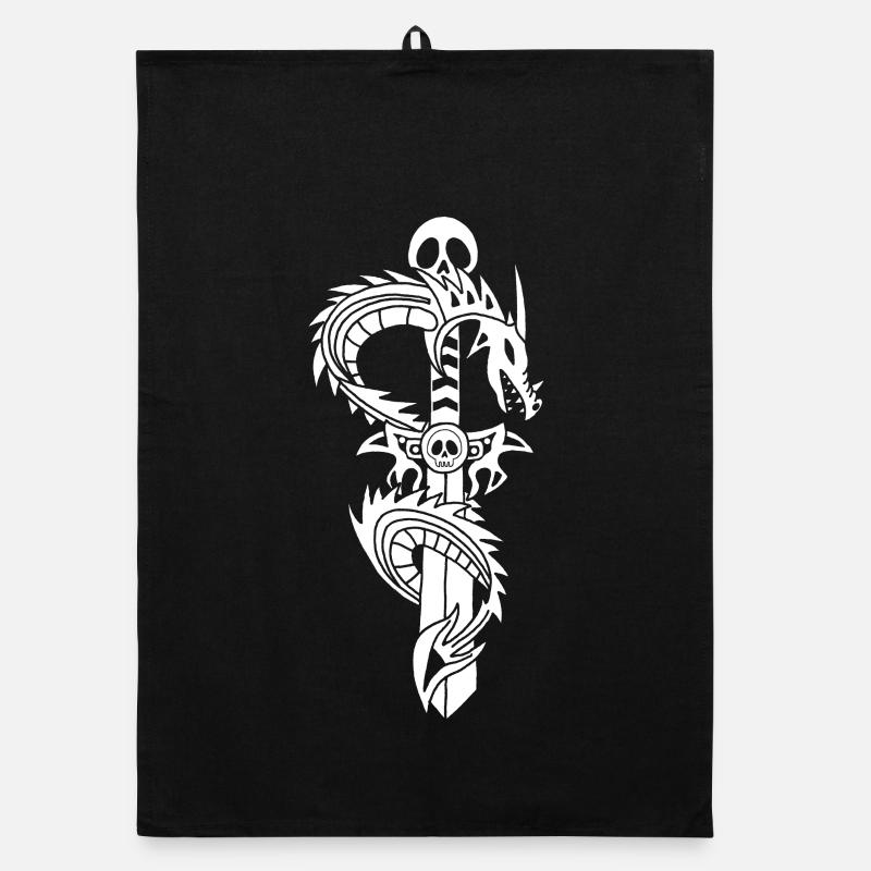 The White Dragon and the Sword Organic dish towel