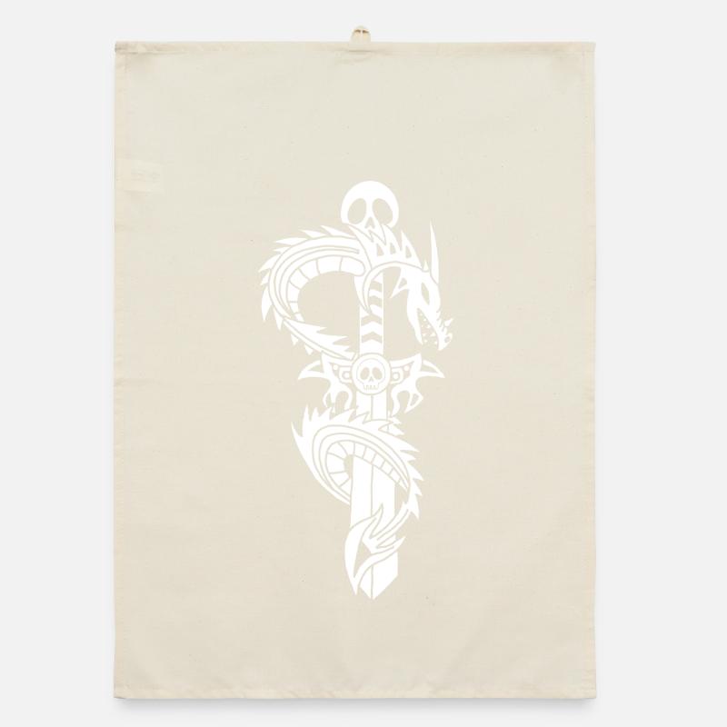 Der weiße Drache und das Schwert Organic Geschirrtuch