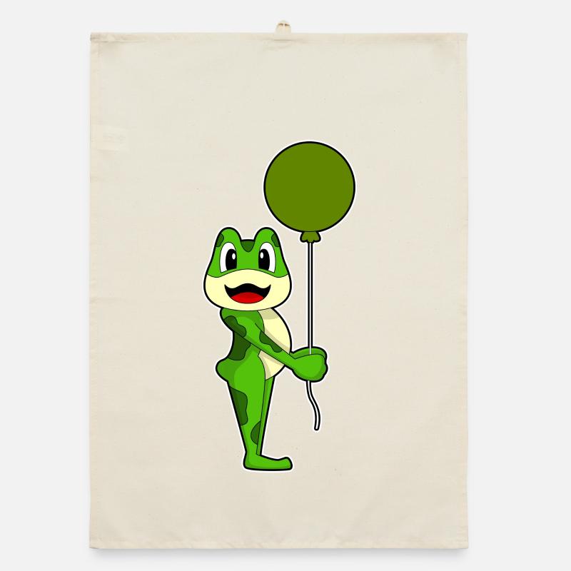 Frog Balloon Organic dish towel