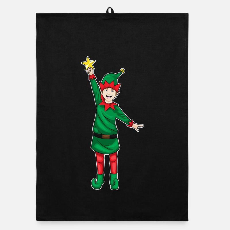 Elf Weihnachten Weihnachtsstern Organic Geschirrtuch