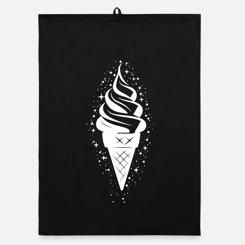Ice cream cone sketch Organic dish towel