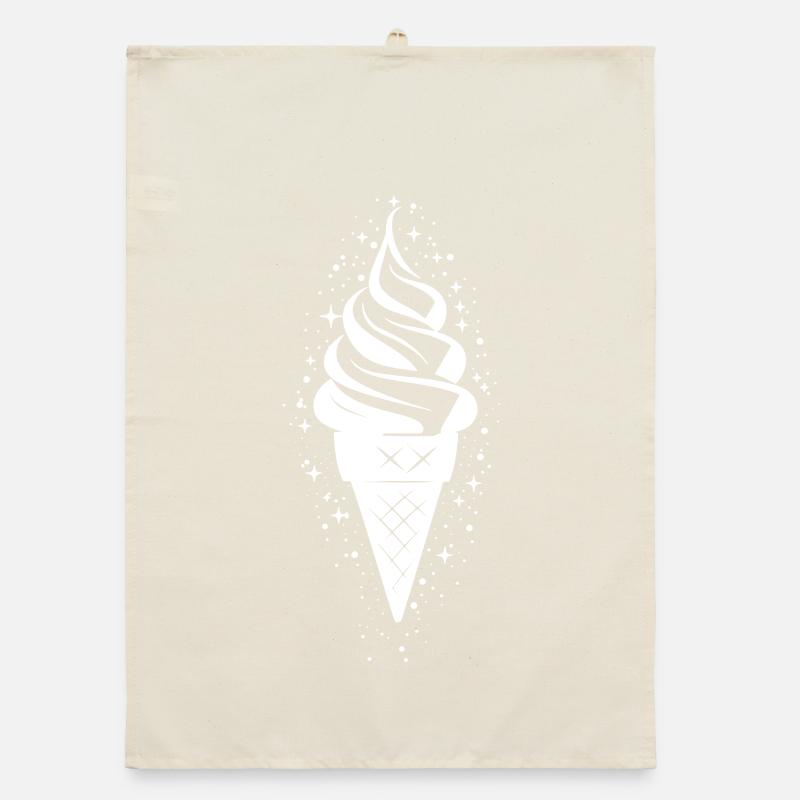 Ice cream cone sketch Organic dish towel