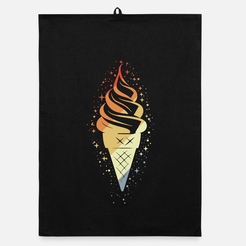 Vintage Ice Cream Cone Organic dish towel