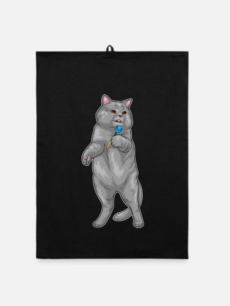 Cat Dart Dart - Torchon bio - noir - Devant