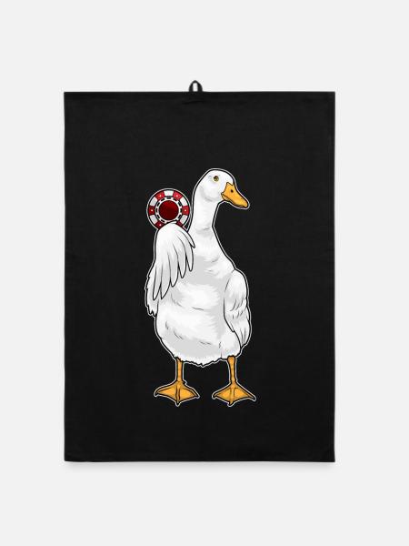 Duck Poker Jetons de poker - Torchon bio - noir - Devant