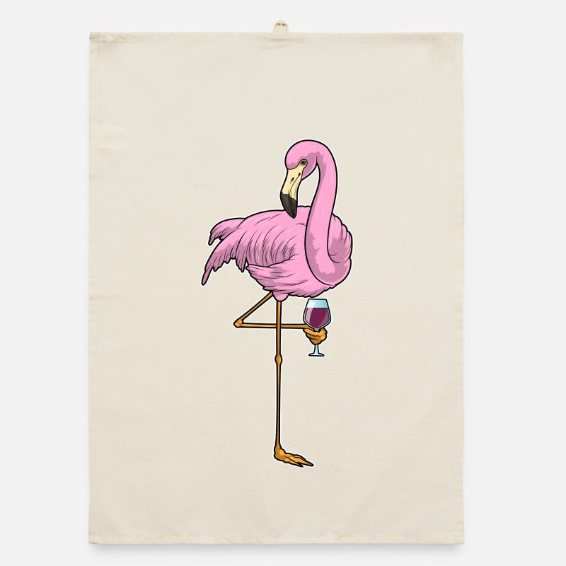 Flamingo Red Wine Organic dish towel