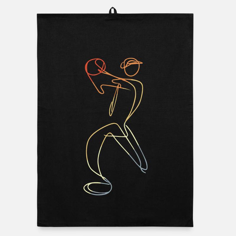 Cricket Bowler Vintage Look Organic dish towel