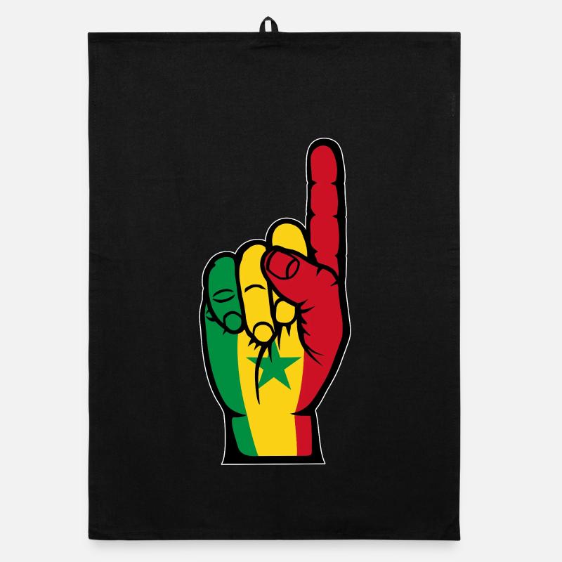 Main du drapeau du Sénégal Torchon bio