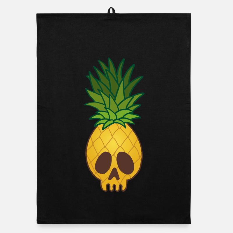 Pineapple Skull Organic dish towel