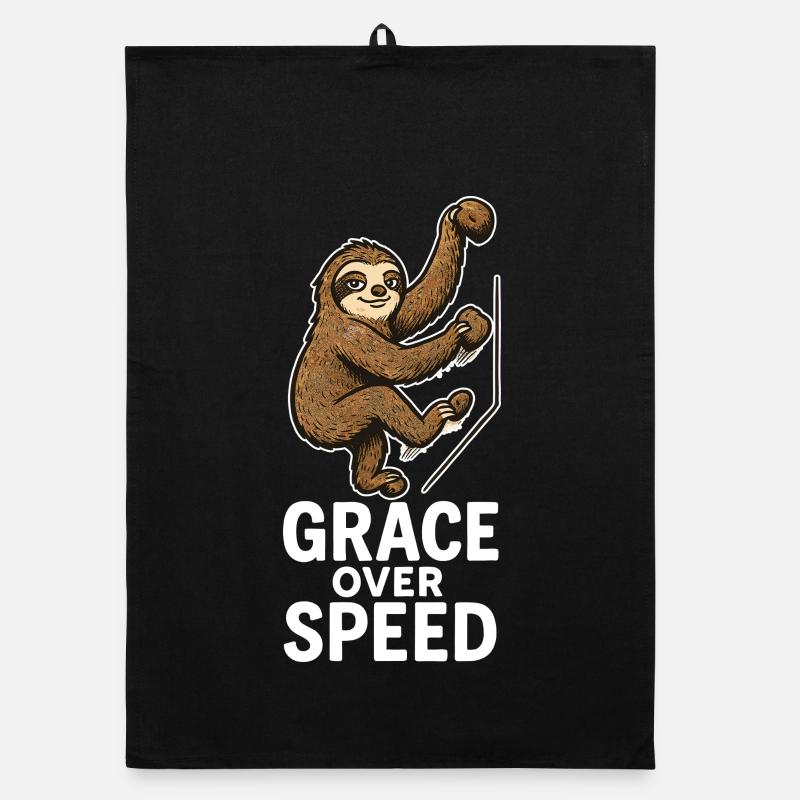 Bouldern Motivation – Grace Over Speed Geschenk Organic Geschirrtuch