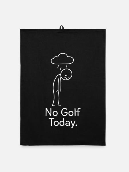 No Golf Today Golfspieler Geschenkidee Golfer - Organic Geschirrtuch - Schwarz - Vorne