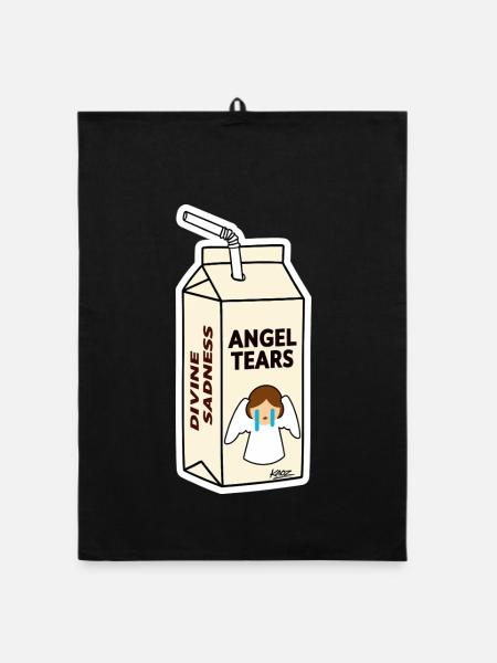 Carton des Larmes d’Ange - Torchon bio - noir - Devant