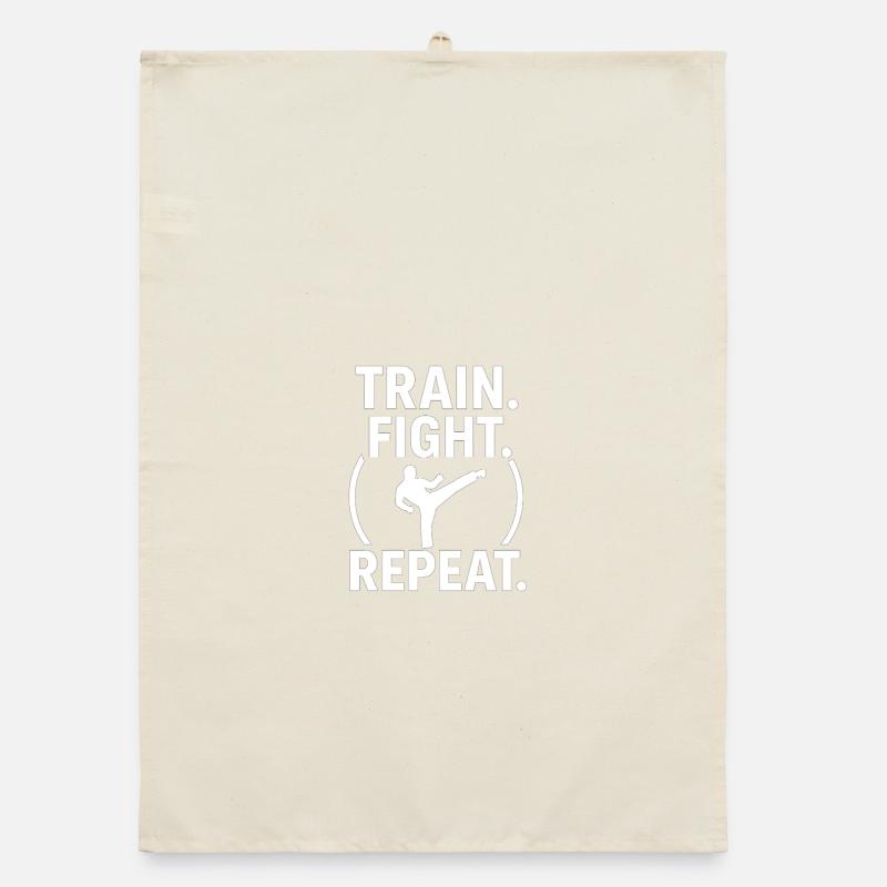 Train Fight Repeat Organic dish towel