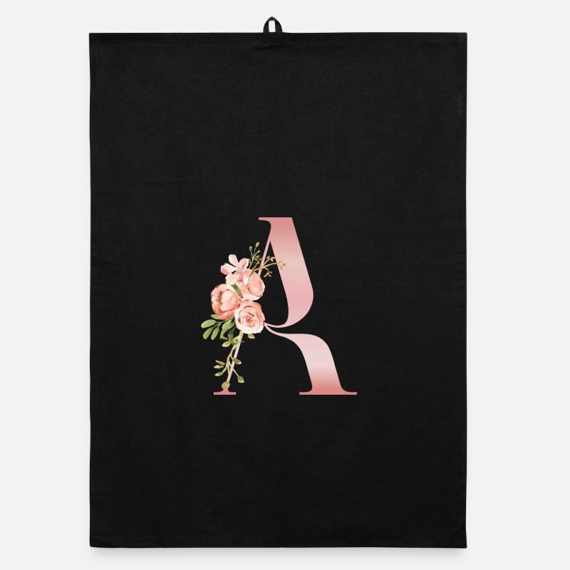 Monogramm Ein Pastellblume Organic Geschirrtuch